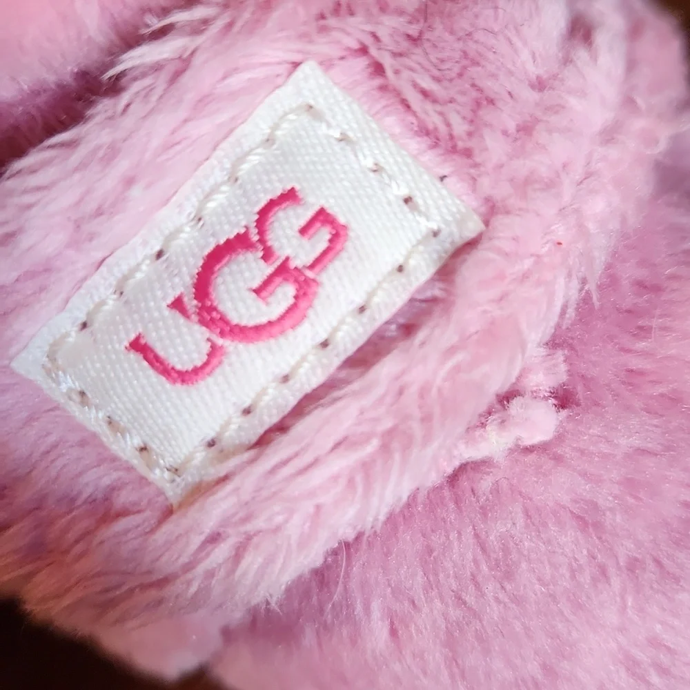 UGG Pink Fuzzy Baby Booties Size 2/3 - Picture 9 of 10